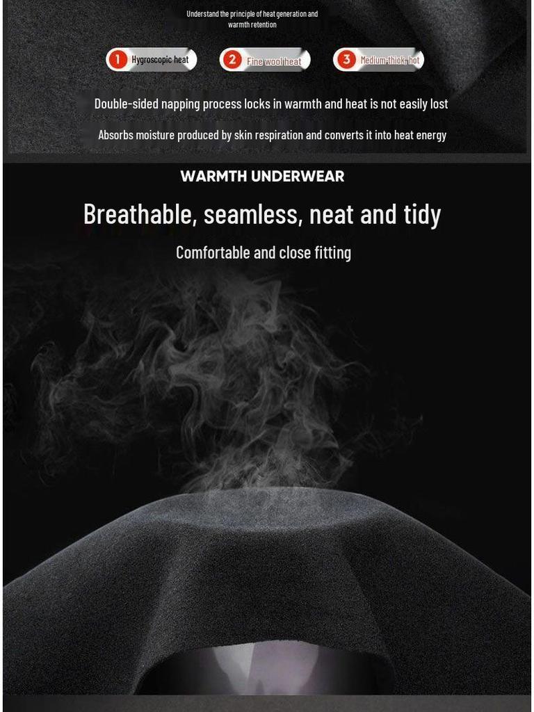 Мужская облегающая теплая футболка с длинным рукавом и полувысоким воротником для осени и зимы