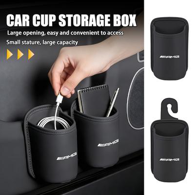 Leather Car Water Cup Holder Interior Drink Rack Organizer Accessories For AMG Mercedes Benz CITAN VITO SPRINTER CLS SLK W202