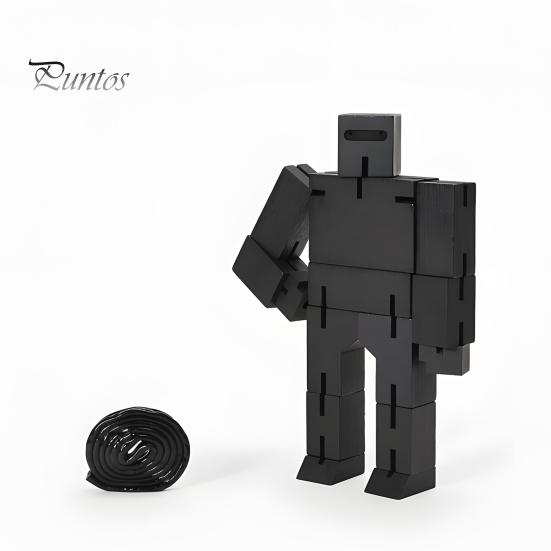 Wooden Cube Robot Toy Educational Transforming Robot Action Figure 3D Puzzle Twisted Cube Robot Building Block Toy Toddlers Boys Girls Gift