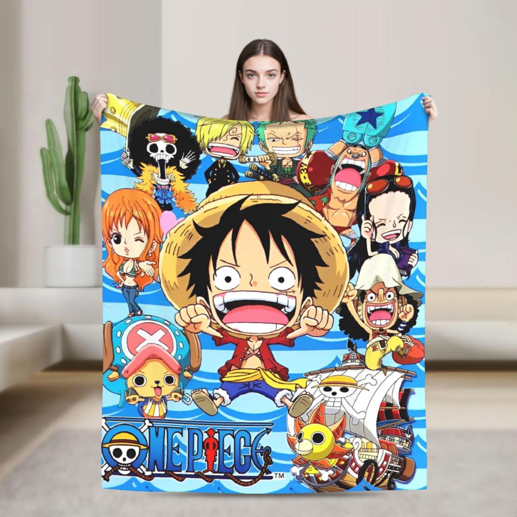 Luffy Blankets The Straw Hat Crew Flannel Awesome Warm Throw Blankets for Bed Sofa Decoration