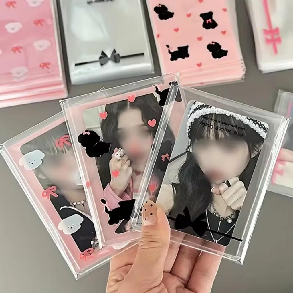 50-200Pcs Cartoon Gift Bag With Self-Adhesive Seal Transparent Protective Storage Bag For Storing Photo Cards And Party Gifts