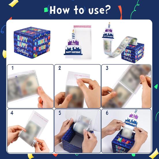 Cash Gift Birthday Money Box Colorful Letter Print Surprise Money Gift Boxes