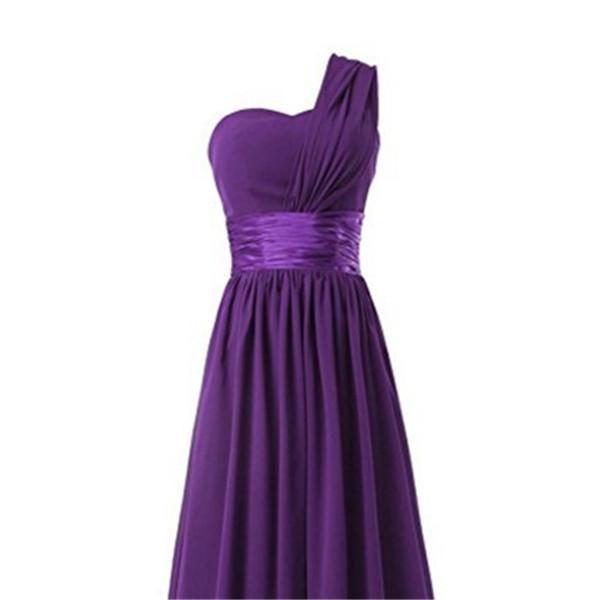 Bridal Wedding Bridesmaid Long Shoulder Banquet Bridesmaid Chiffon Group Dress