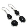 Black Onyx Gemstone Handmade 925 Sterling Silver Jewelry Earring 2.05" KJ-1522