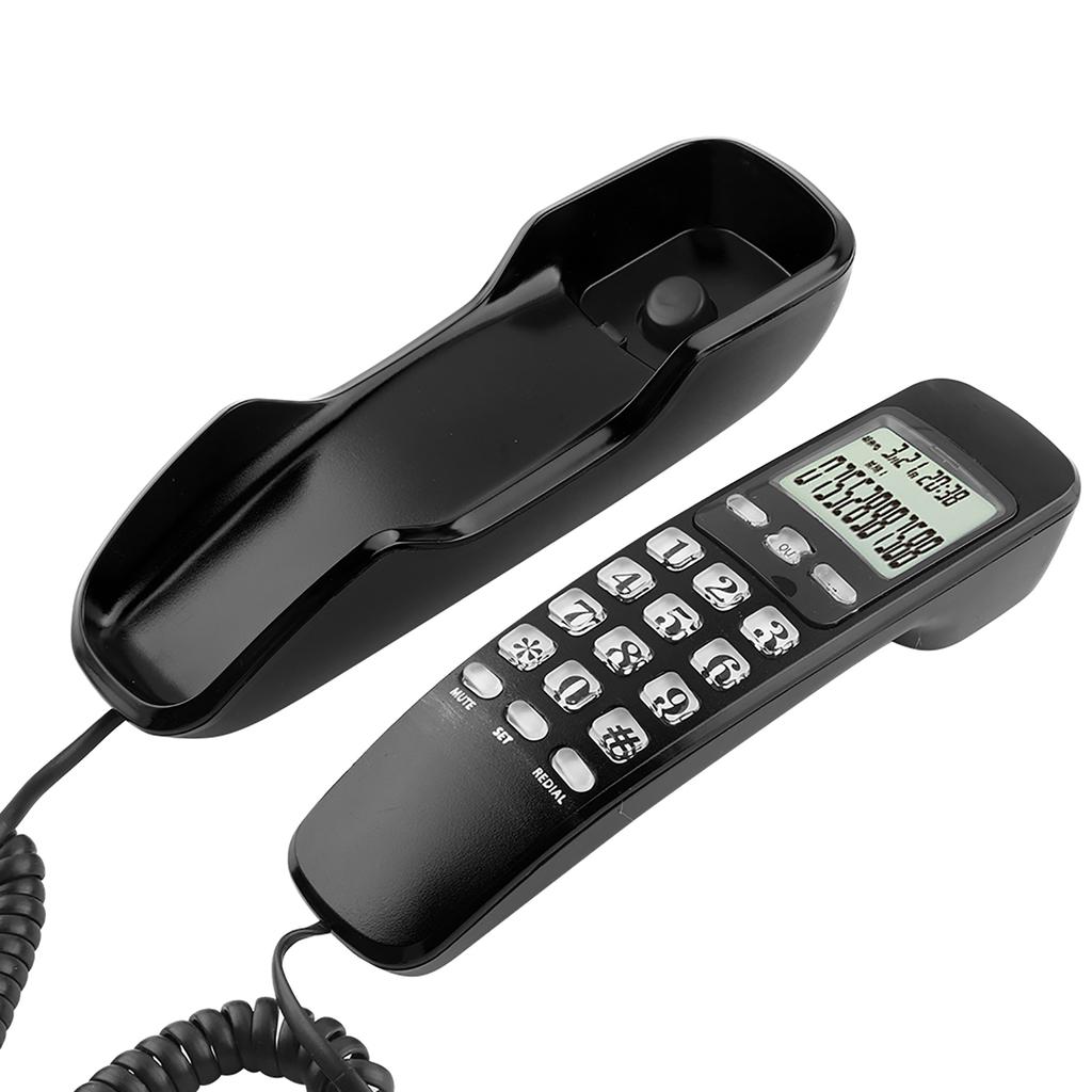 Mini Wall Telephone Home Office Hotel Incoming Caller ID LCD Display Landline Phone