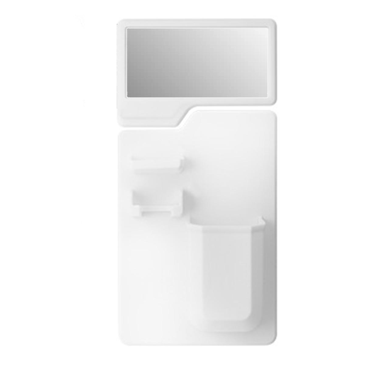 

Silicone Toiletery Organizer Waterproof Toothbrush Holder with Mirror Razor Holder Designed for Shower and Bathroom