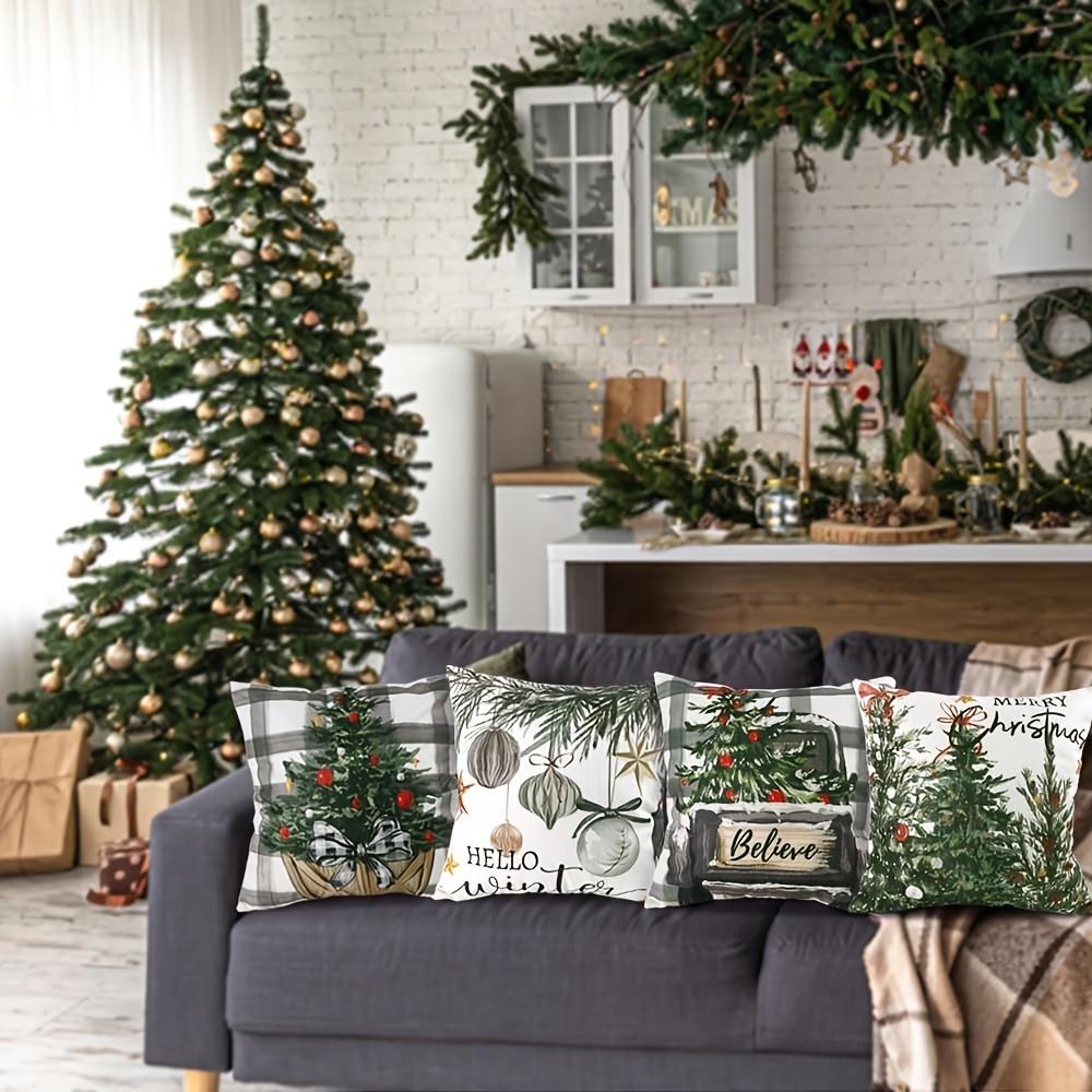Christmas Themed Pillowcases: Merry, Tree, Truck, and Winter Hello Designs Sofa bed cushion cover, New Year home decoration