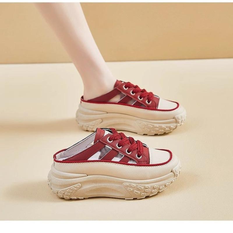 

Sandals women s new summer outer wear thicksoled muffin hollow sports and leisure bag head sandals tide 40 червоний
