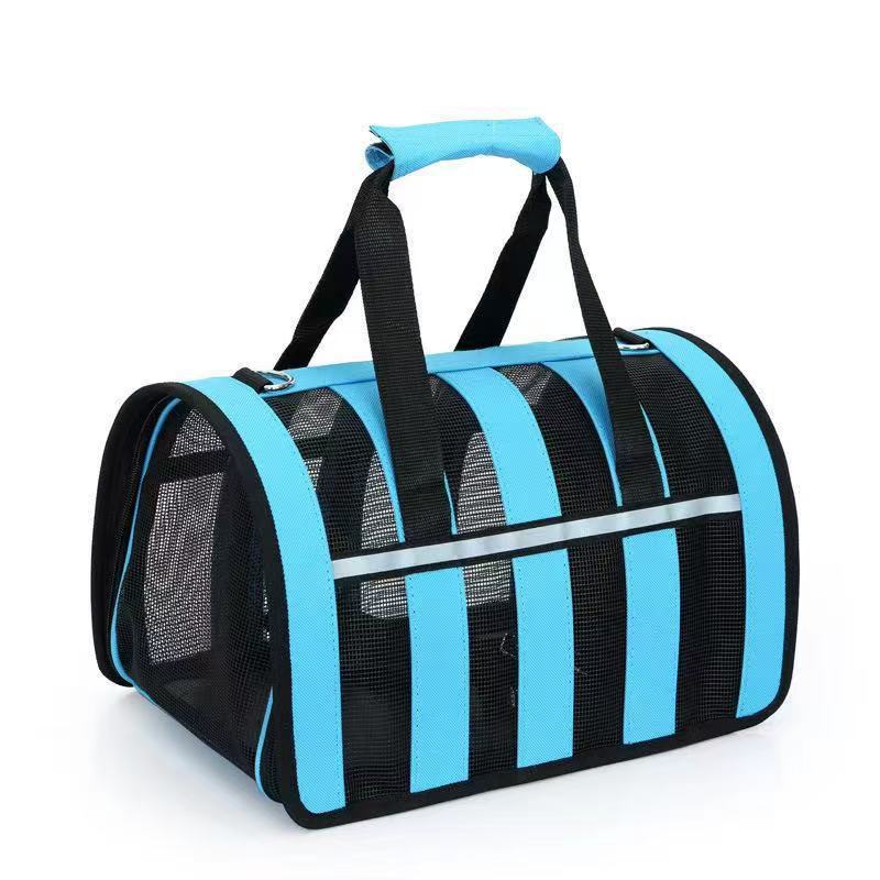 Collapsible Mesh Pet Carrier Bag Soft Sided Portable Travel Dog Cat Carrier Handbag with Shoulder Strap for Small Medium Puppies
