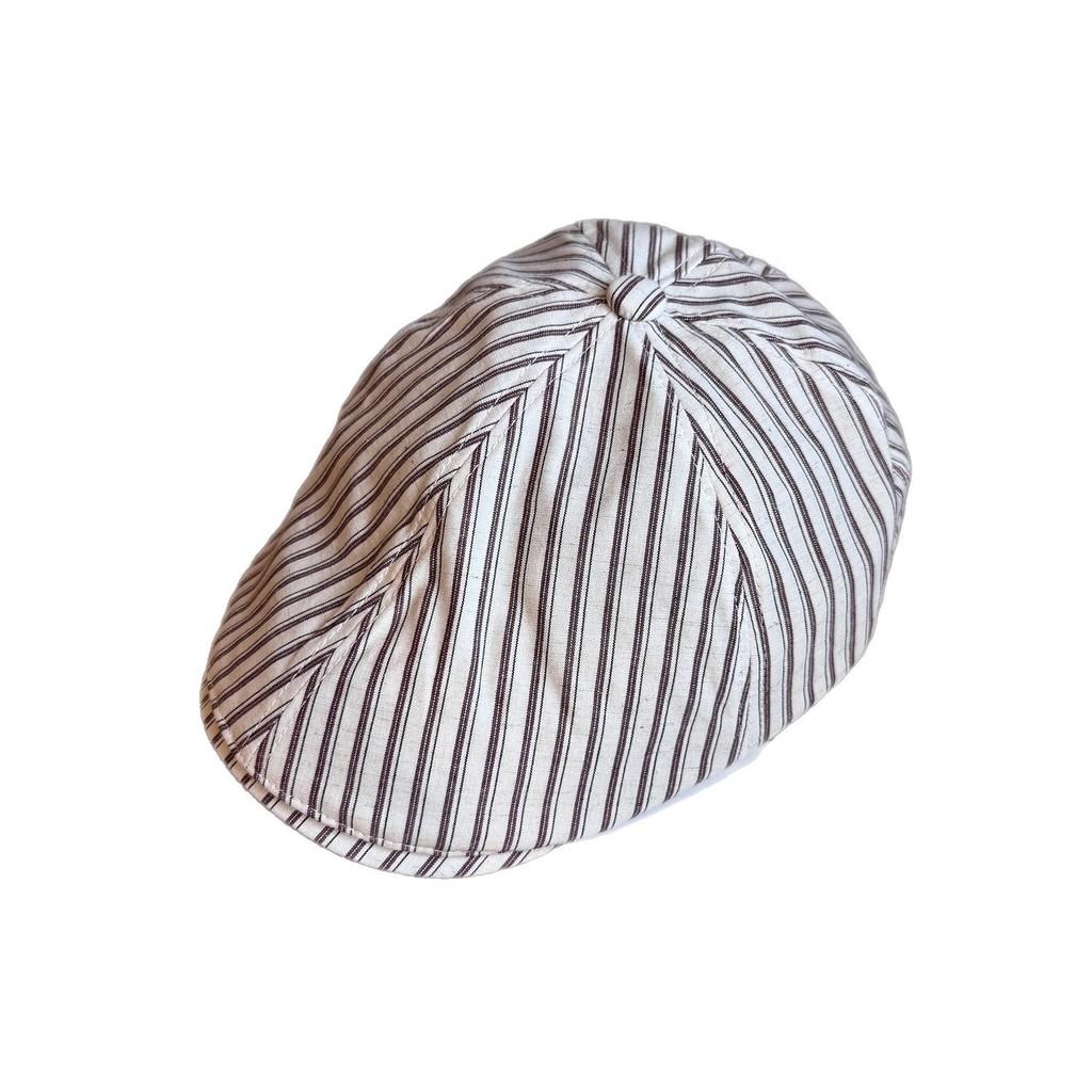 Minimally Striped Women Breathable Cotton Beret For Autumn And Use Winter