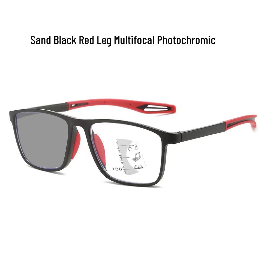 Multifocal Photochromic Anti-Blue Light Reading Glasses with Sport Anti-Slip and Smart Zoom