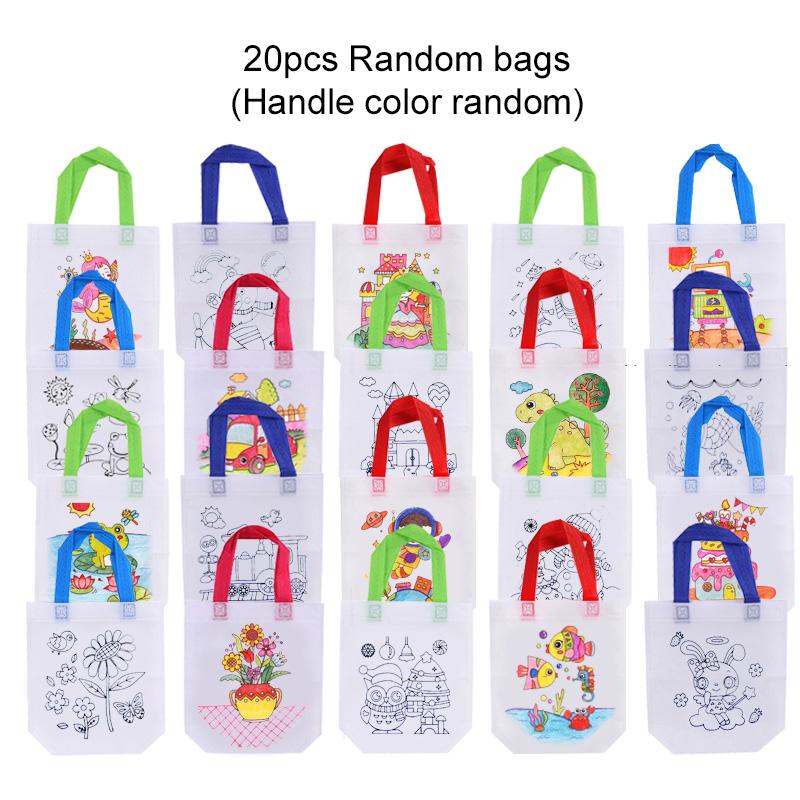 Non-woven Bag Cartoon Pattern Party Favors Festival Gift Environment Protection Painting Handbag Portable Storage Bag TMZ
