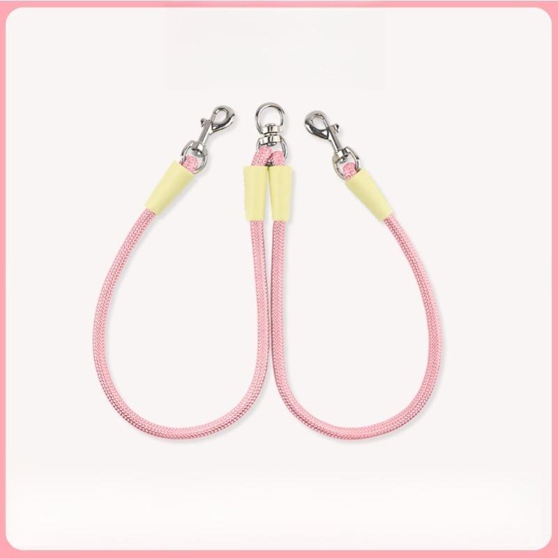 

Double Dog Leash Rope Pet Dog Outdoor Accessories Leash Cat Medium Dogs Puppy Lead Leashes Cats Pets Pug Harness Straps Supplies 0.6X50CM розовый