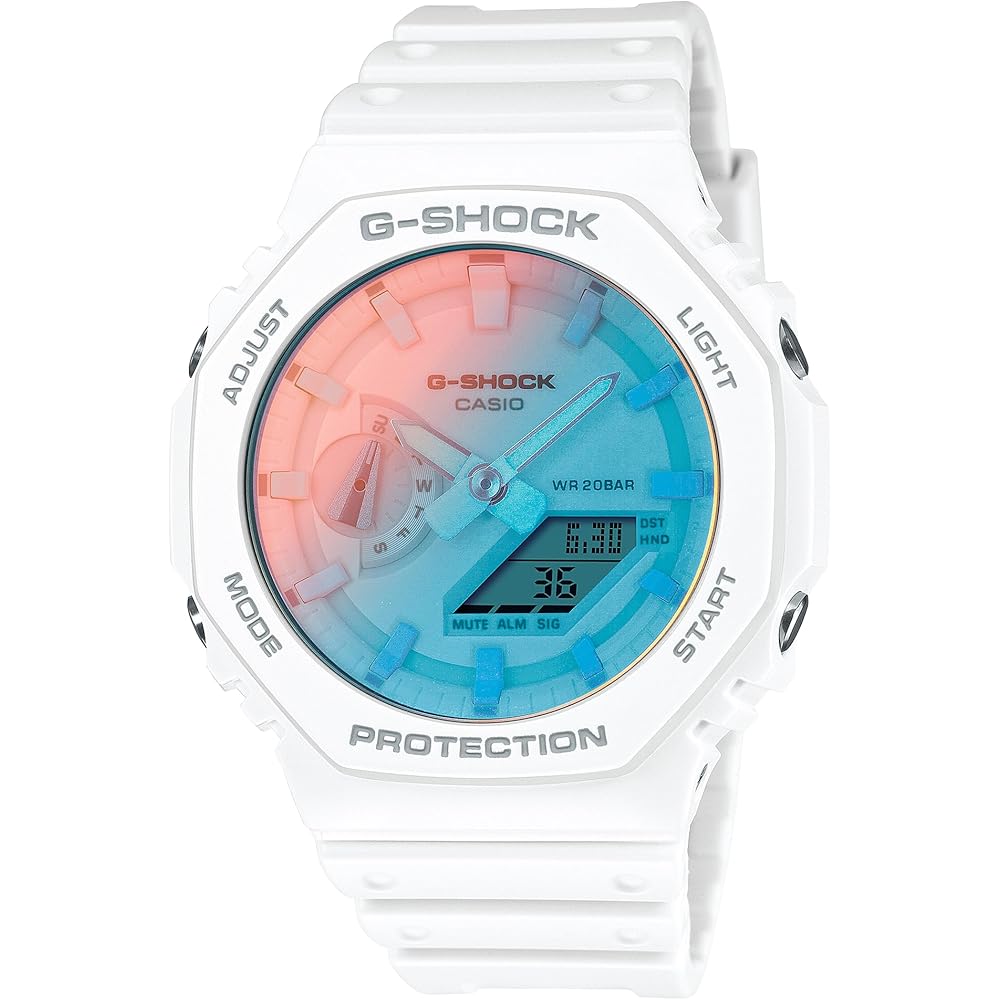 Casio G-Shock GA-2100TL-7A Men s Watch White Resin Band Analog-Digital Waterproof