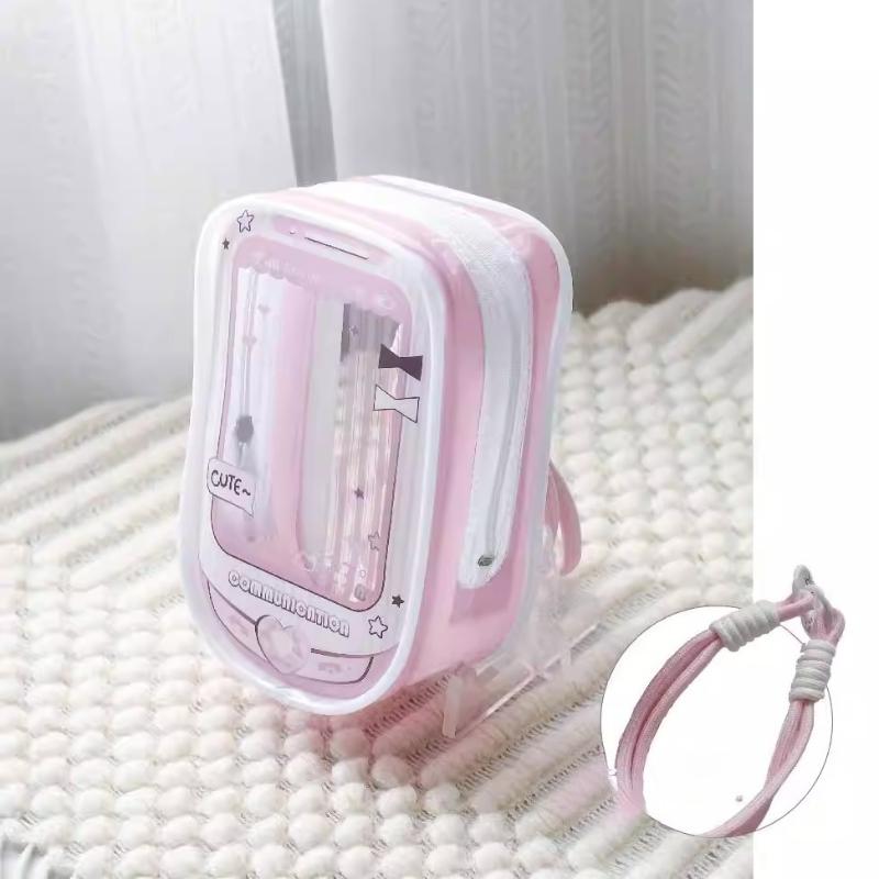 

Mobile Phone Series PVC Doll Storage Bags Plush Doll Display Bag for Girls Gifts Original Design Kawaii Toys Storage Bag New 13cm