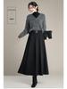 High-Waisted Black Wool A-Line Midi Skirt - Winter 2025 Edition