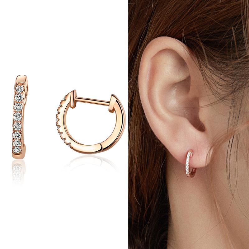 WOSTU Rainbow Hoop Earrings 925 Sterling Silver Colorful Zirconia Round Circle Silver Earrings For Women Zircon Fashion Jewelry