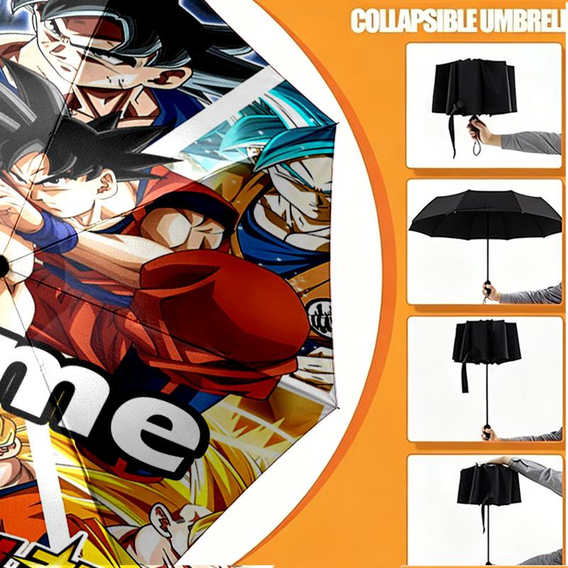 Custom Name Personalized Anime Print Umbrella, Auto Open Close, 8‑Rib Sturdy Frame, Commute Camping Hiking Use, Birthday Gift