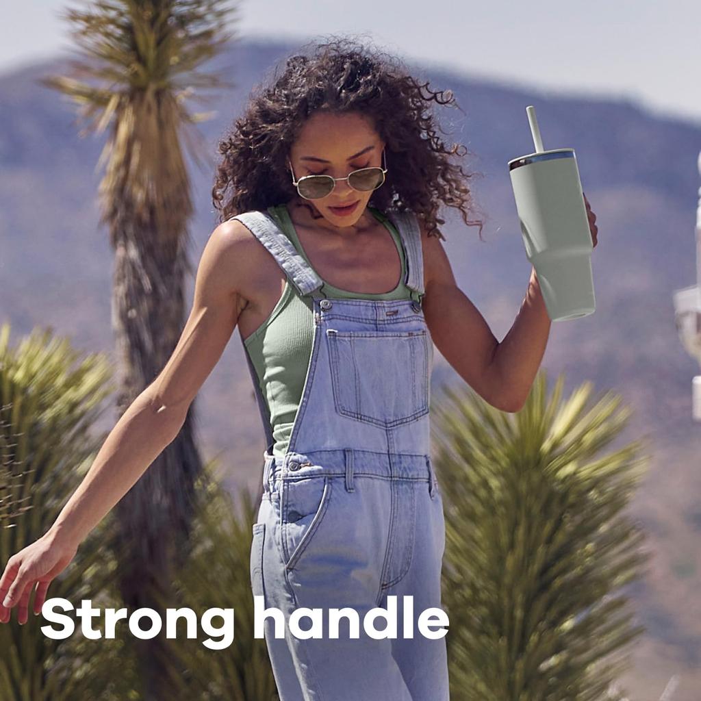 All Around Travel 32oz Stainless Steel Automatic Insulates Hot and Cold Large Capacity with Handle Japanese Tumbler, (946ml) Tumbler, Insulation,