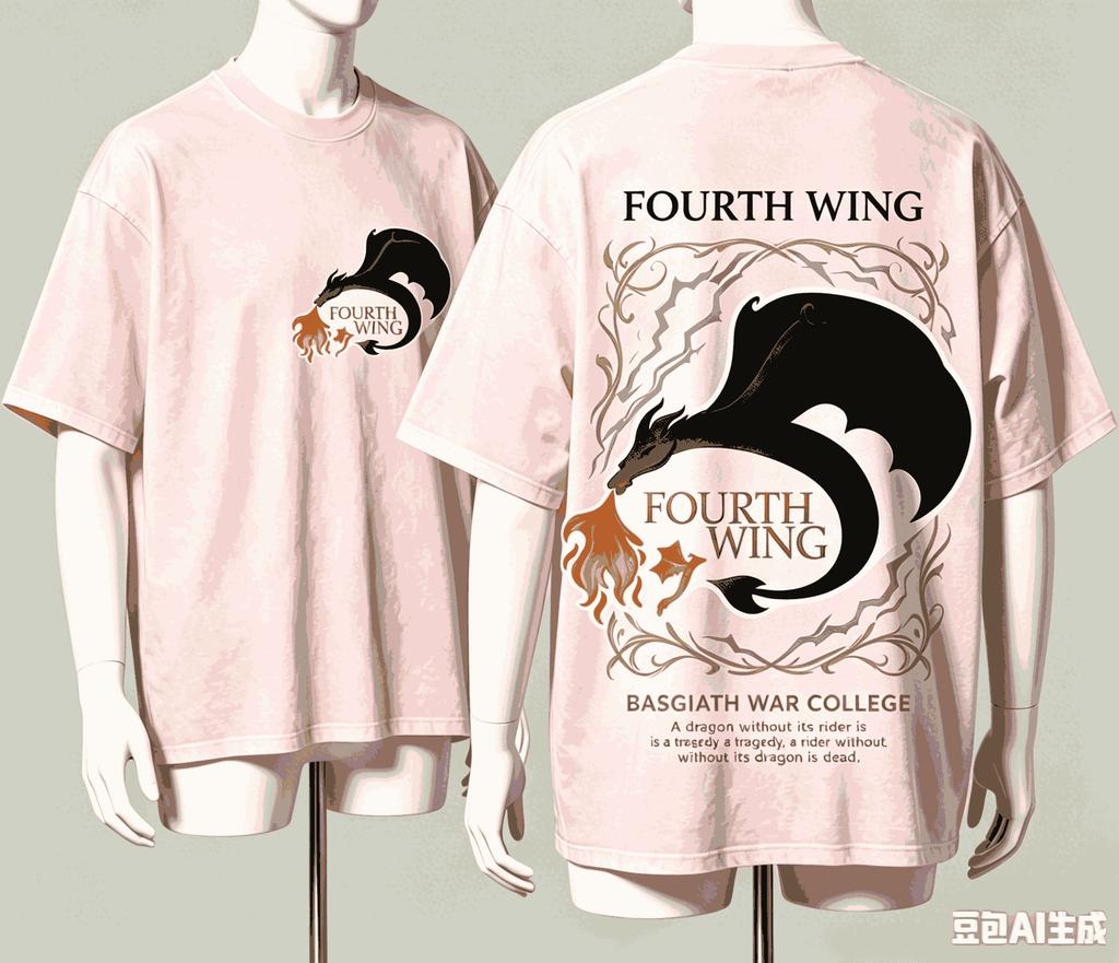 Fourth Wing For Fan Gift Tshirt Unisex Unisex Harajuku Oversized Unisex Short Sleeve Streetwear High Quality Couples Retro Couples