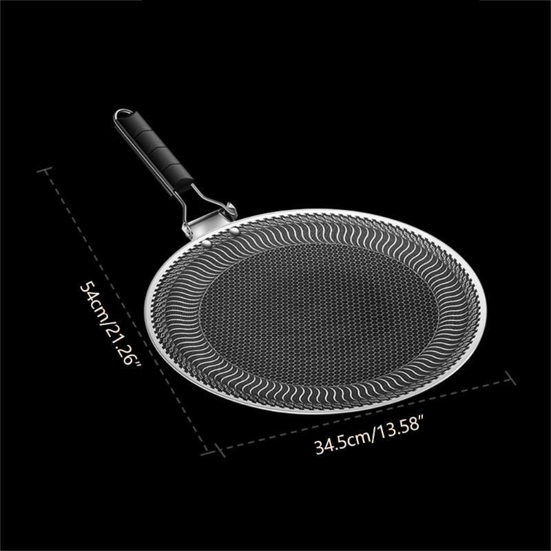 Round BBQ Griddle Pans with Handle NonStick Barbecues Plate Stainsless Steels Bakings Pans Outdoor Travel Campings Fryings Pans