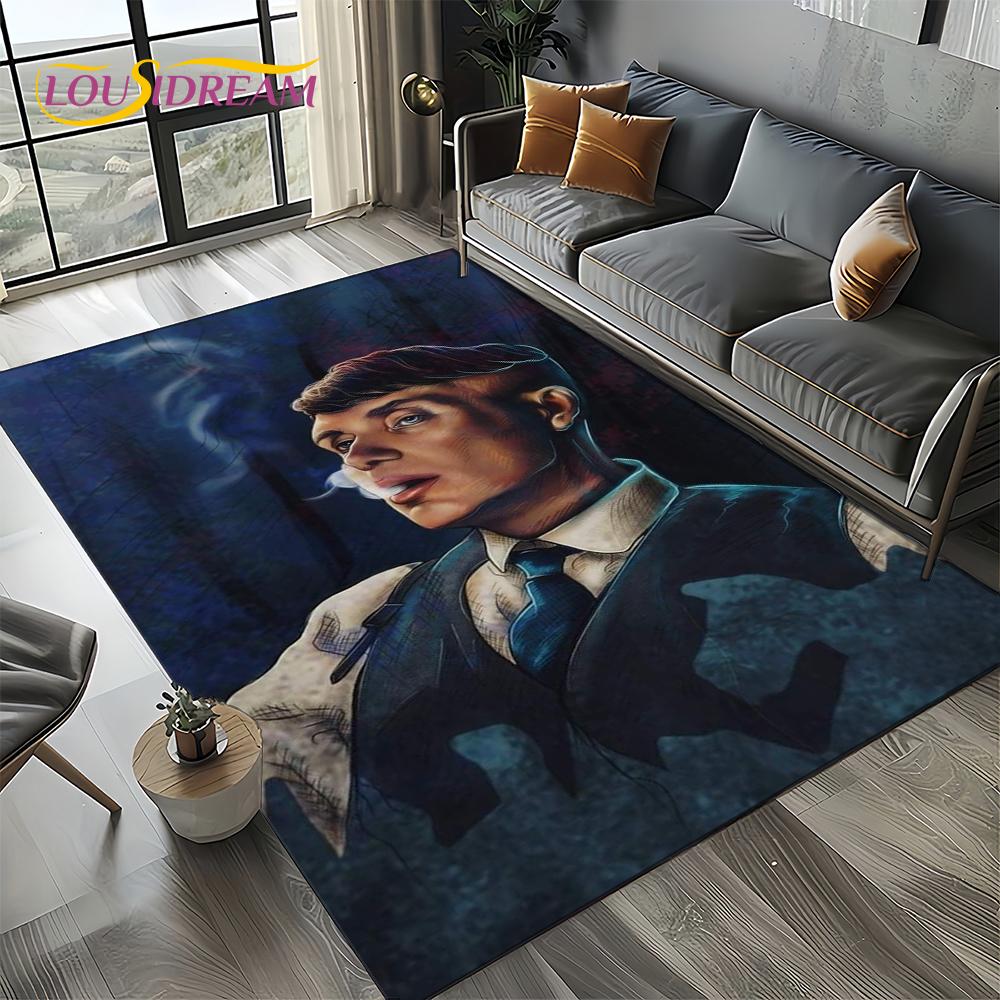 Nuovo Tappeto Tommy Shelby P-Peaky B-Blinders per Camera da Letto Soggiorno Casa Decorazione Divano, Decorazione Tappetino Gioco per Bambini Regalo