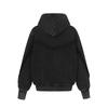 Oversized Hooded Zip-Up Sweatshirt With Distressed Washed Patchwork Design Streetwear Unisex