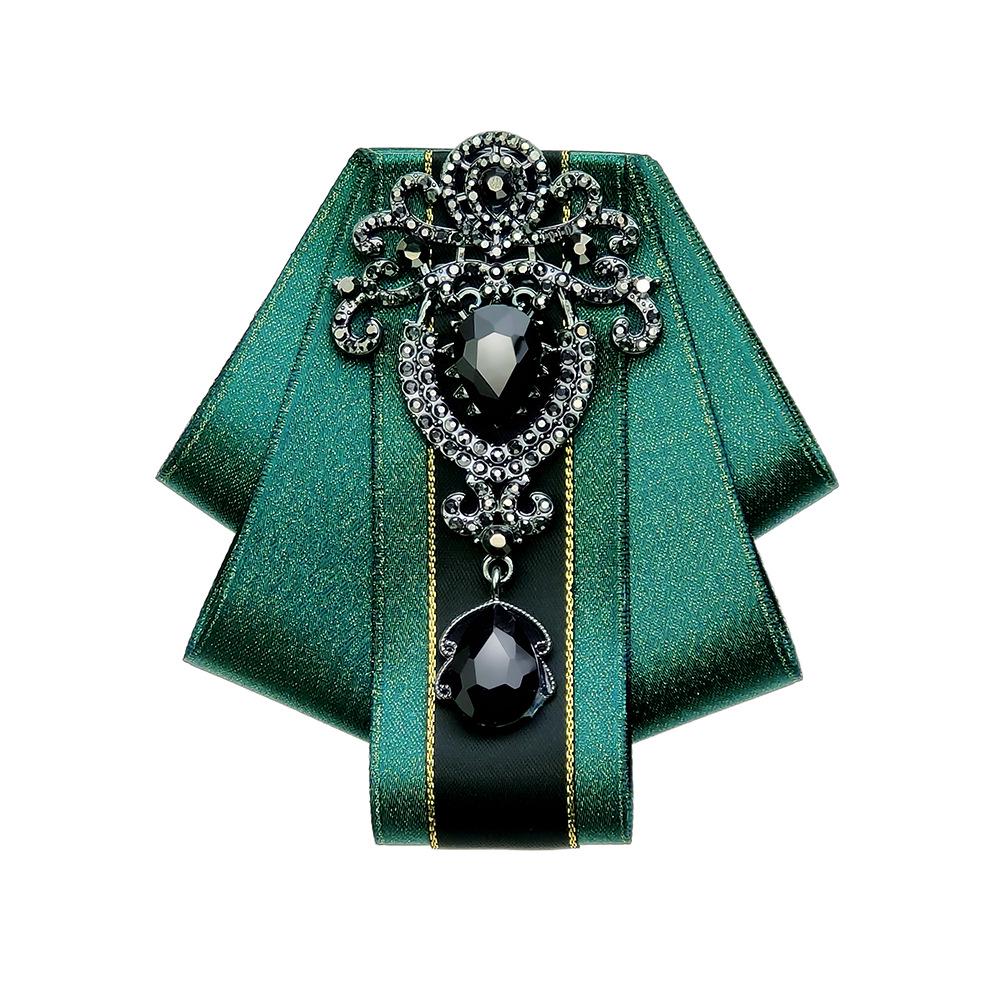 Men's Formal Large Diamond Lapel Pin & Bow Tie Brooch - Wedding & British Style Attire