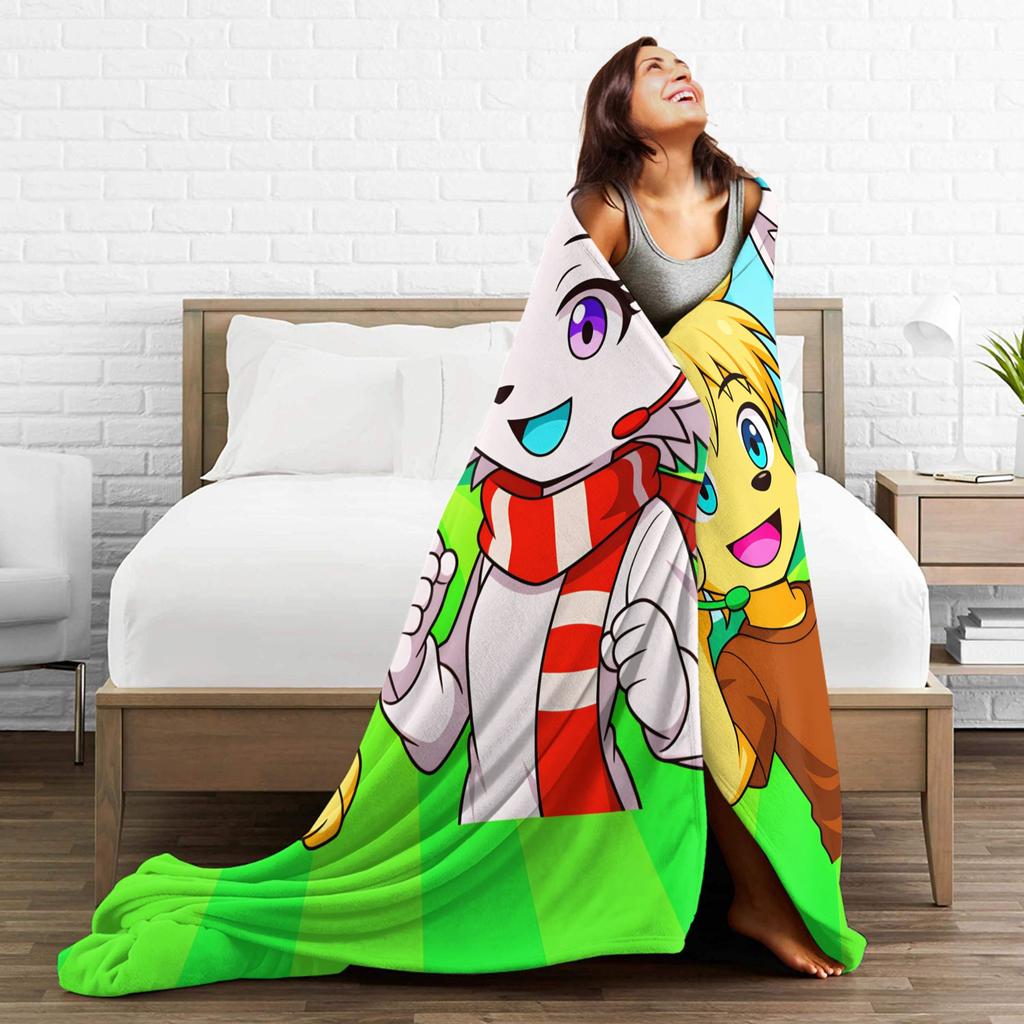 Tylers And Snowi Gaming Blanket  Camping Flannel Throw Blanket For Living Room Warm Soft Customized Quality Bedspread Gift