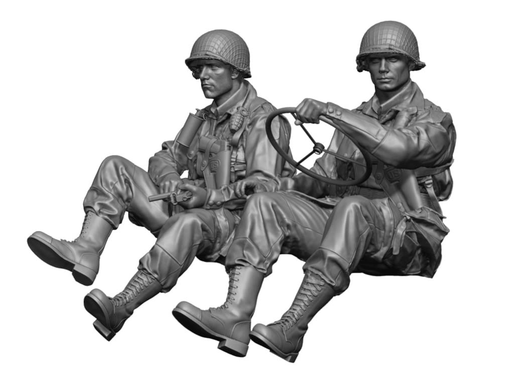 

H3 Model WWII Army Paratrooper Driver Crew Set Resin Kit HS35025 Molded Color 1/35 U.S. &