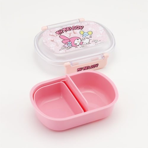 Skater Kids' Lunch Box, 1 Tier, 360ml, with Inner, Dome-Shaped, Fluffy Meal Container, Antibacterial, Made in Japan, My Melody, Ushiro-Shiro, Sanrio D