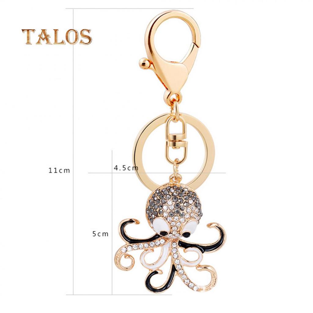 Lovely Cartoon Octopus Pendant Key Chain Keychain Ring Bag Purse Wallet Decor Suspension Trinket