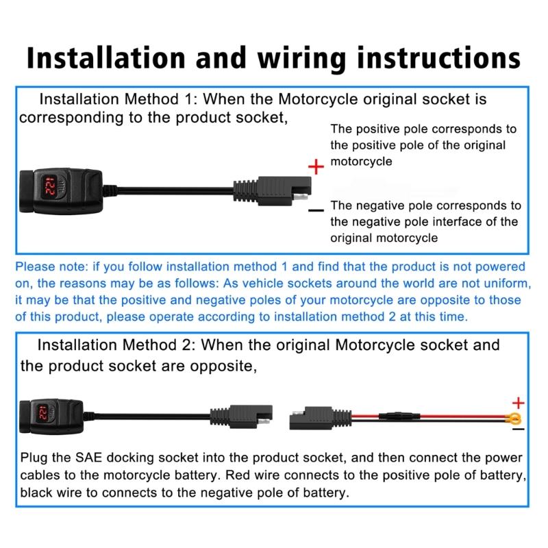 Motorcycle-Charging Socket USB Outlet DC12-24V 30W PD USB-C 18W QC3.0 Power Outlet Dustproof Phone Charger-for Motocross