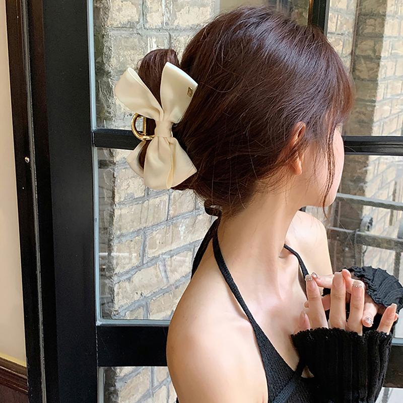 Korean Metal Bow Hair Claw Clip High Quality Simple Elegant Hair Clip Girl'S Daily Hair Accessories Gifts