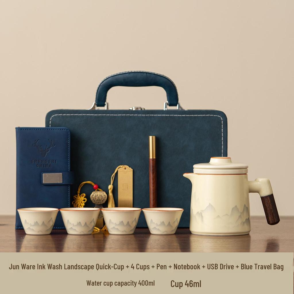 Portable Luxury Travel Tea Set: Quick Brew Cup for Outdoor Camping and Vehicles