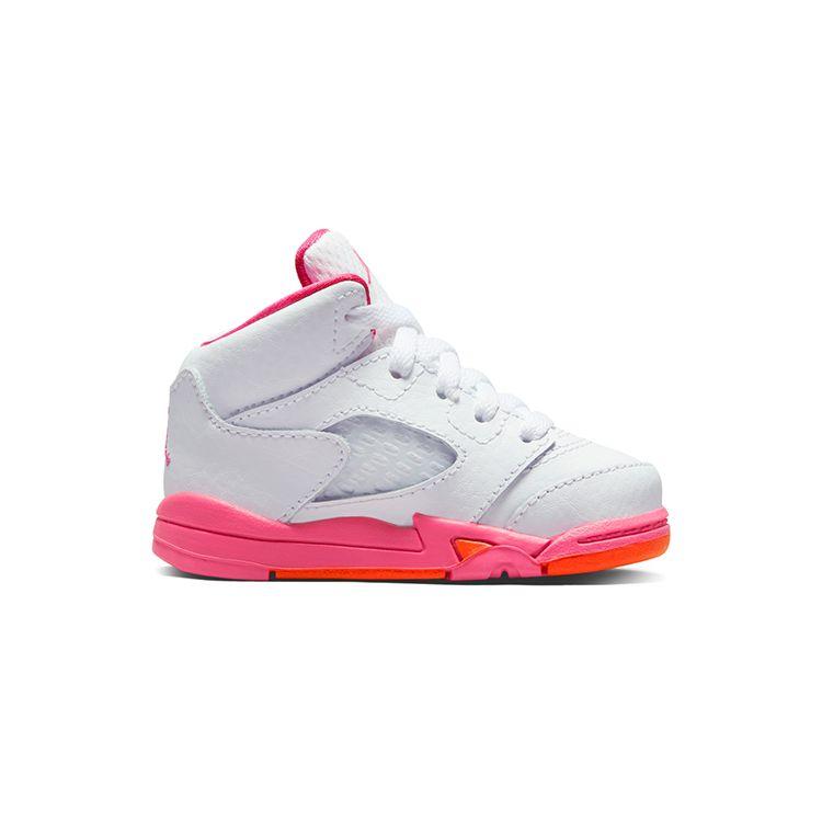 Air Jordan 5 Retro TD Pinksicle Baby Sneakers White Safety-Orange 725172-168