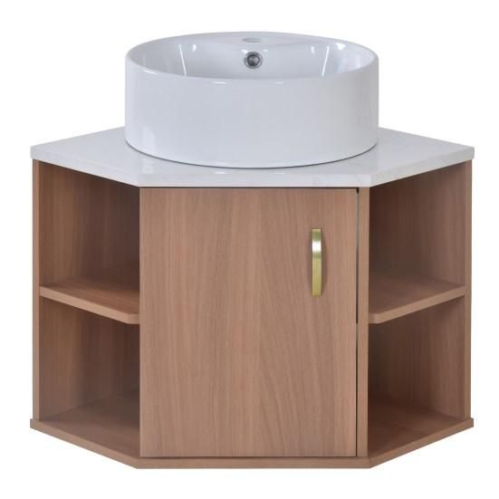 Washbasin Cabinet Strong Load Bearing Large Capacity Smooth Surface Waterproof Easy To Clean Space-saving MDF Bathroom Lavatory