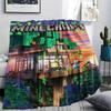 Minecraft World Blanket Camping Trip Home Decor Christmas Gifts Machine Washable Office Rest Blanket