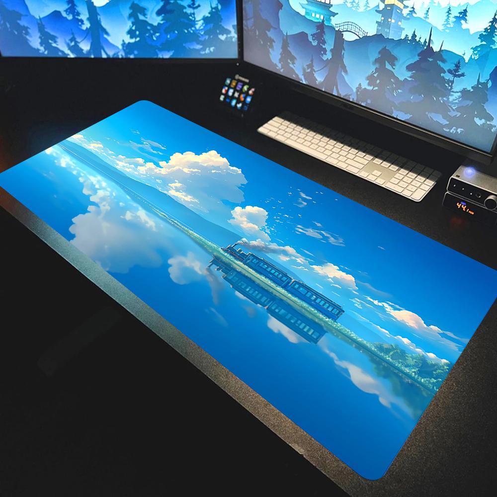 Blue Sky Landscape Large Nonslip Mousepad Gaming Office Accessor Scenery Mouse Pad Desk Mat Mousepad Large Abstract Mouse Pad