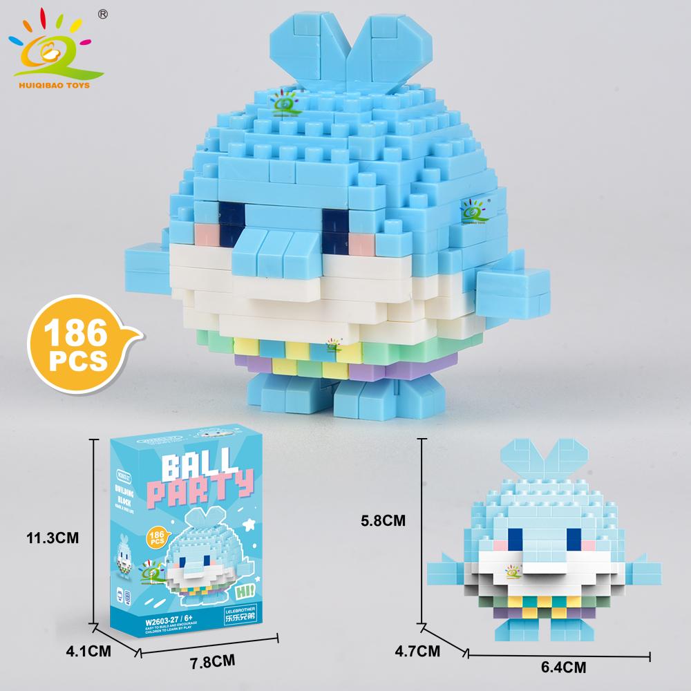 HUIQIBAO MOC Tier Mikro-Baustein Mini Niedlich 3D Diamant Modellstein DIY Stadtbau Spielzeug für Kinder Schreibtischdekoration