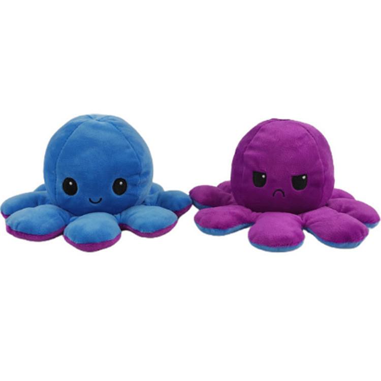 Octopu Doll Oboustranná flip Octopu Plyšová hračka pro děti Dětský narozeninový dárek