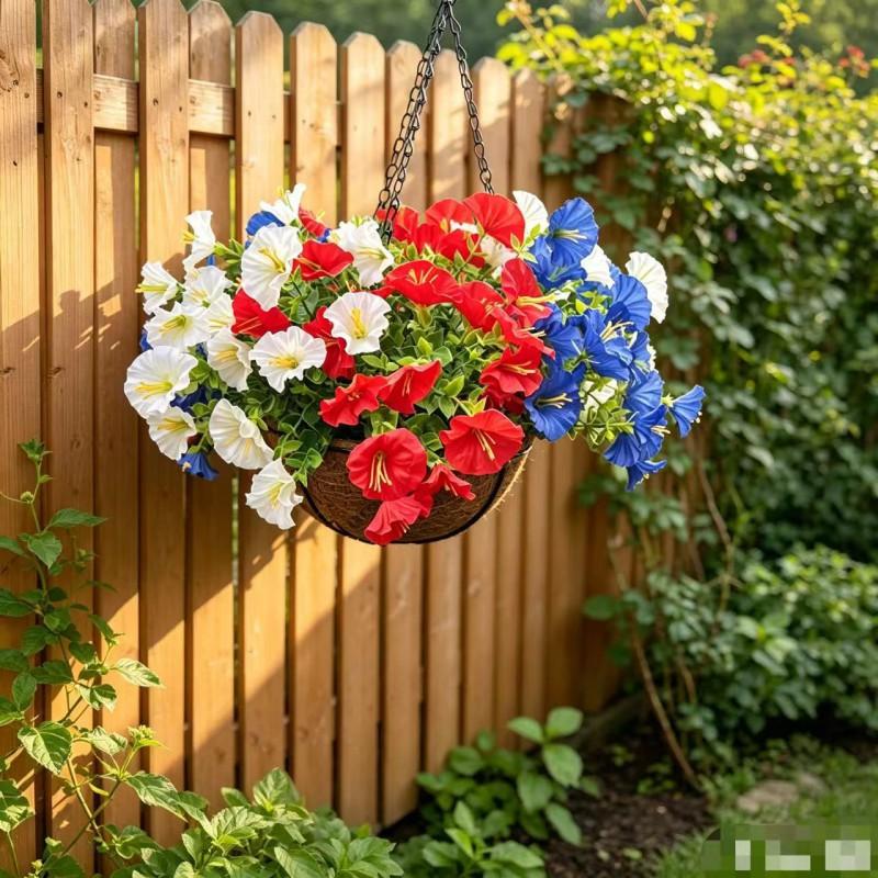 Artificial Morning Glory Hanging Basket Decor Home Hotel Wedding Party Outdoor Garden Decoration