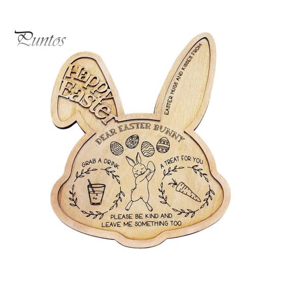 Easter Decoration Tray Bunny Treat Rabbit Shape Wooden Serving Fruits Holiday Snack Candies Desserts Appetizer Snacks Food Charcuterie Board Reusable
