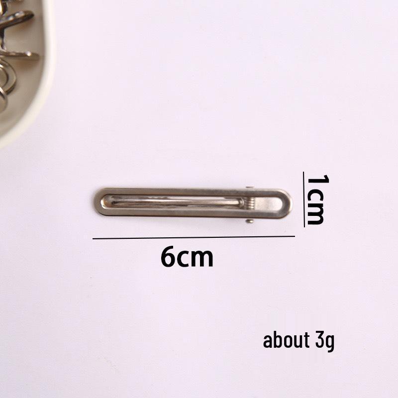 Korean Y2K Silver Side Bangs Duckbill Clip - Women's Sweet Hair Accessory