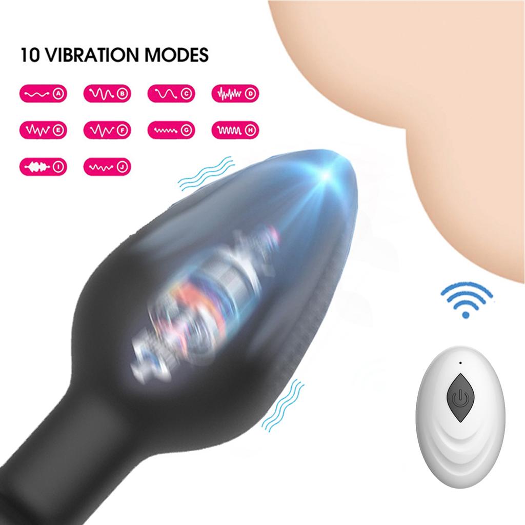 Wireless Vibrating Anal Plug Man Prostate Massager Stimulator 10 Speeds Butt Plugs and Vibrators for Female Sex Toys Adults Game