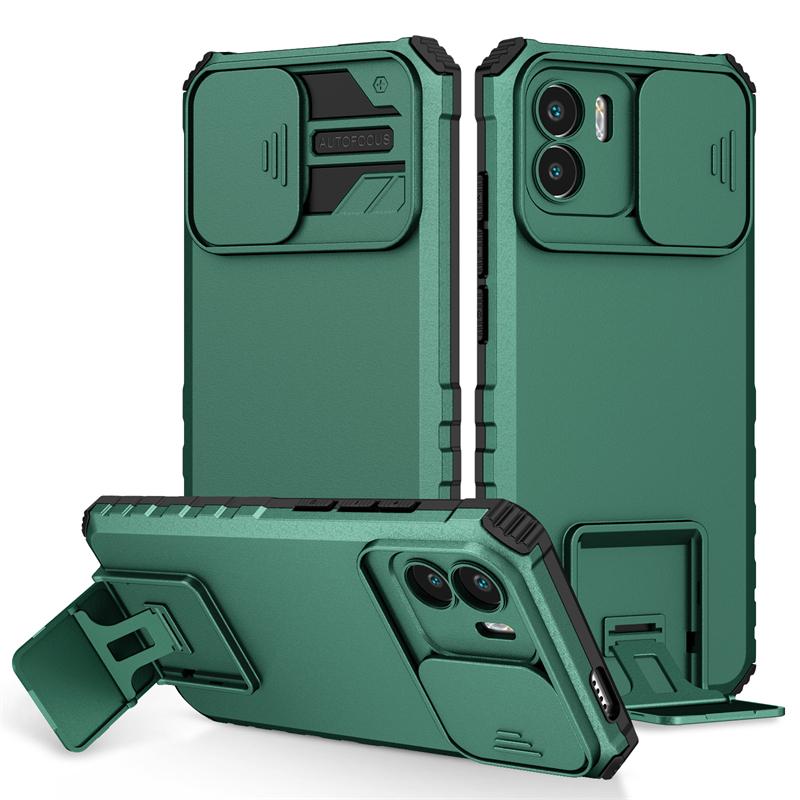 For Xiaomi Redmi A1 Case Slide Camera Protection Kickstand Holder Phone Cases For Redmi A1 A 1 RedmiA1 1A 6.52 Armor Back Cover