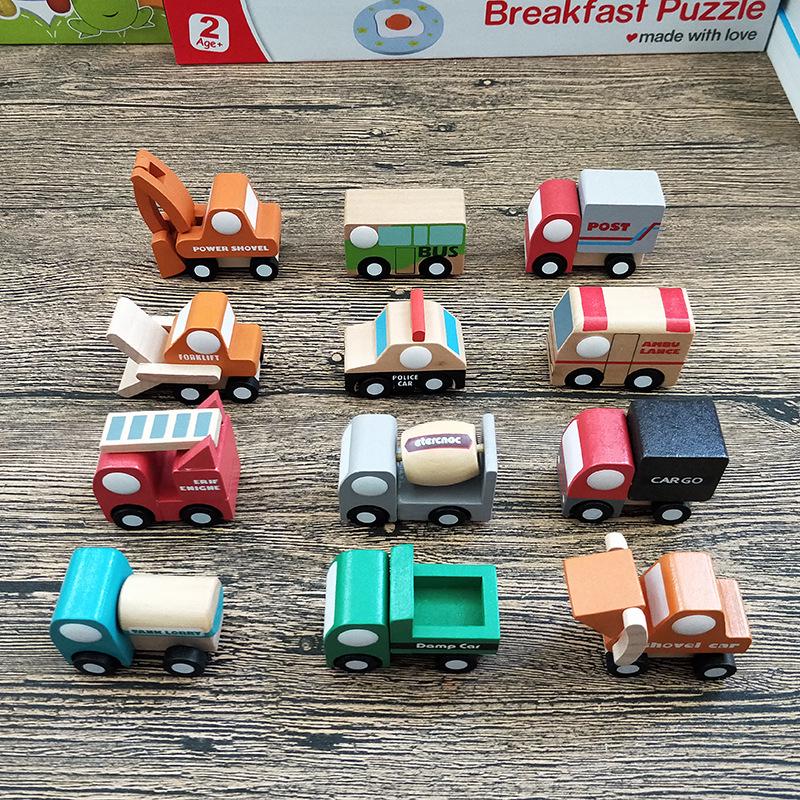 Japanese Mini Wooden Car Set: Educational Children's 1st & 2nd Gen Models