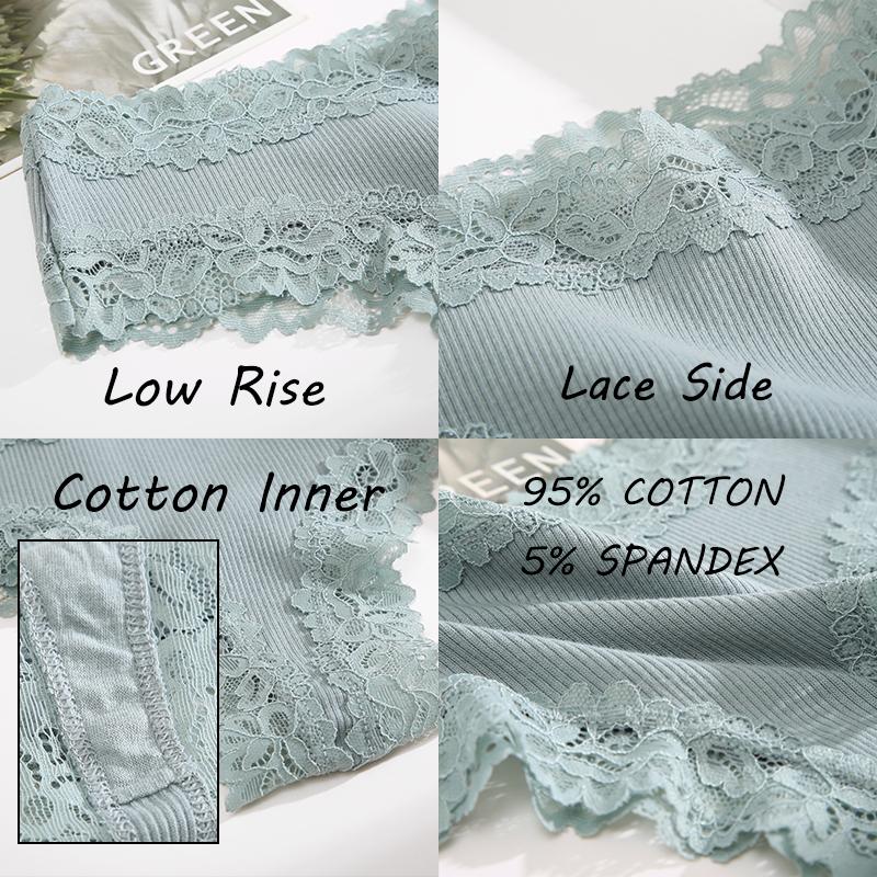 Cotton Women's Panties Sexy Lace Seamless Brazilian Underwear Low Waist Female Solid Color Bikini Breathable Intimates Lingerie