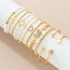 17KM 11 Piece Inlaid Heart Butterfly Bracelet Fashion Jewelry Set Women Trendy Shiny Daily Party Accessory Decorative Gift