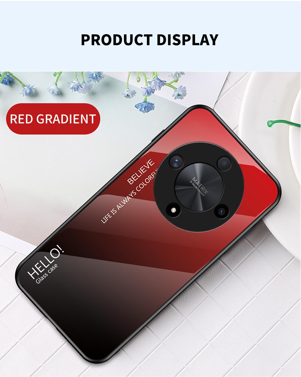 

Чехол для Honor X9B X 9B с градиентом Авроры, закаленное стекло, мягкая рамка, задняя крышка, чехол для телефона For Honor X9B красный